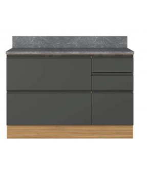 Freestanding wooden kitchen cabinet/cupboard with countertop - Inova Grey Flatpack DIY
